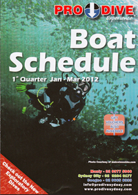 ProDive Boat Schedule
