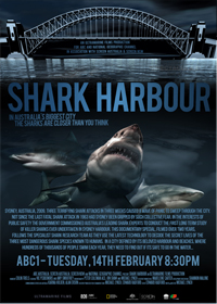 My images form a shark montage for Shark Harbour poster