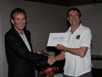 President of BSoUP, presents me with the BSoUP trophy